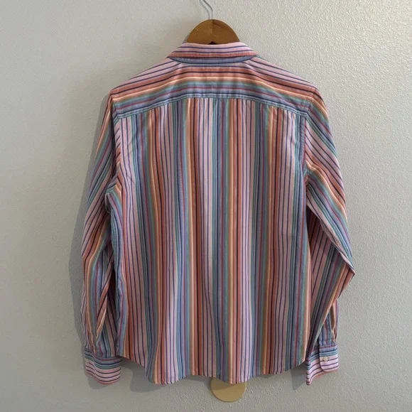 Lauren Ralph Lauren Multicolor Striped Button Front Shirt Size L 100% Cotton - Picture 4 of 10